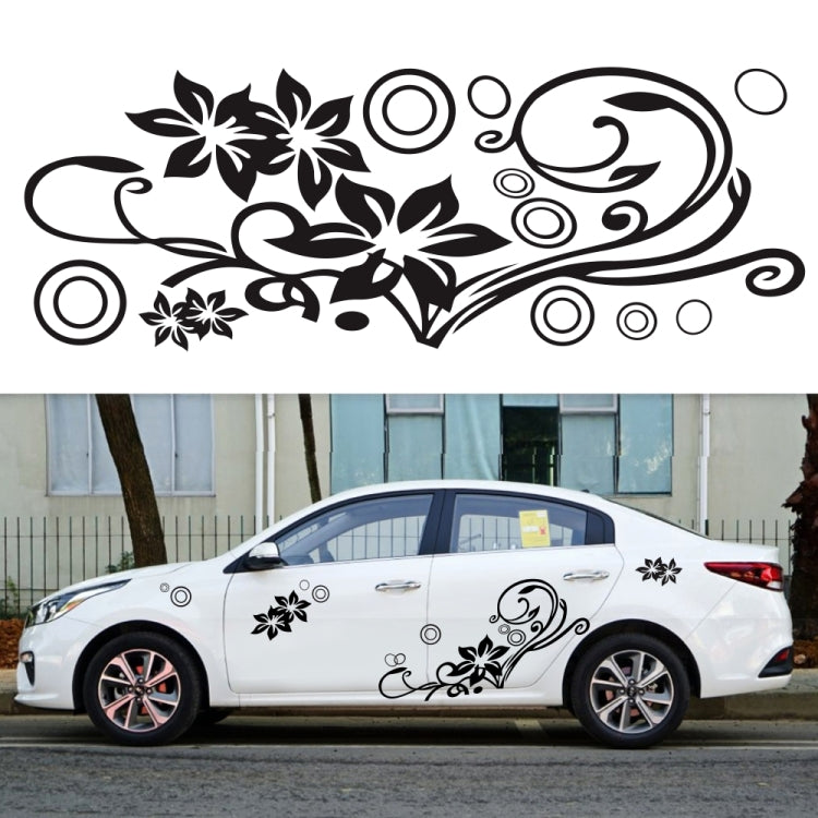 2 PCS/Set D-75 Flower Vine Pattern Car Modified Decorative Sticker(White)