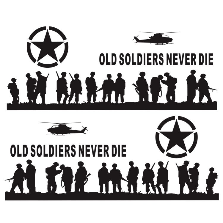 2 PCS/Set D-84 Old Soldiers Pattern Car Modified Decorative Sticker(Black)