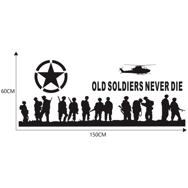 2 PCS/Set D-84 Old Soldiers Pattern Car Modified Decorative Sticker(Black)
