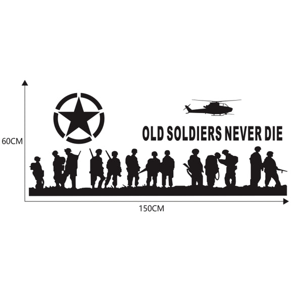 2 PCS/Set D-84 Old Soldiers Pattern Car Modified Decorative Sticker(Black)