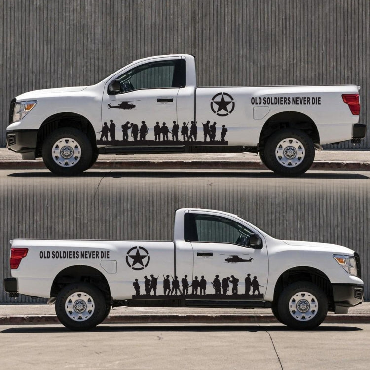 2 PCS/Set D-84 Old Soldiers Pattern Car Modified Decorative Sticker(Black)