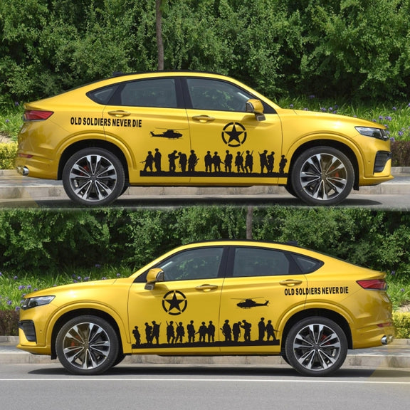2 PCS/Set D-84 Old Soldiers Pattern Car Modified Decorative Sticker(Black)