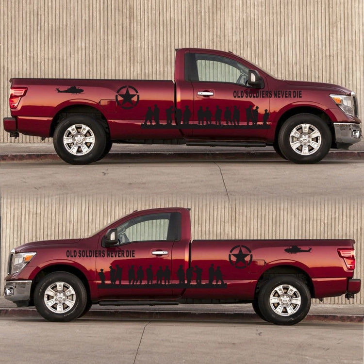 2 PCS/Set D-84 Old Soldiers Pattern Car Modified Decorative Sticker(Black)