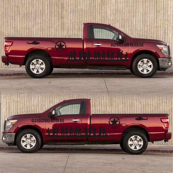 2 PCS/Set D-84 Old Soldiers Pattern Car Modified Decorative Sticker(Black)