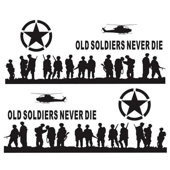 2 PCS/Set D-84 Old Soldiers Pattern Car Modified Decorative Sticker(Black)