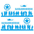 2 PCS/Set D-84 Old Soldiers Pattern Car Modified Decorative Sticker(Blue) - Decorative Sticker by PMC TechLife | Online Shopping South Africa | PMC TechLife | Buy Now Pay Later Mobicred