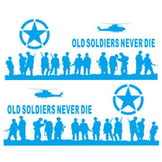 2 PCS/Set D-84 Old Soldiers Pattern Car Modified Decorative Sticker(Blue)