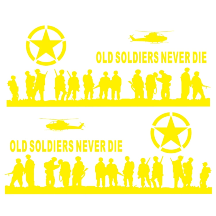2 PCS/Set D-84 Old Soldiers Pattern Car Modified Decorative Sticker(Yellow)