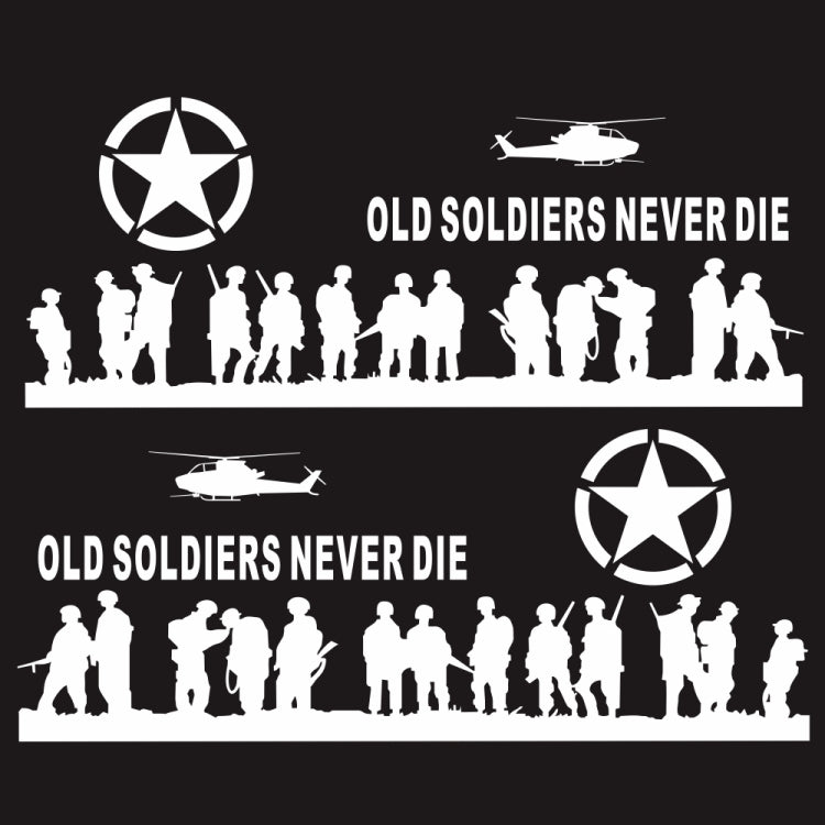 2 PCS/Set D-84 Old Soldiers Pattern Car Modified Decorative Sticker(White)