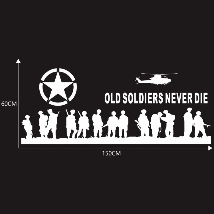 2 PCS/Set D-84 Old Soldiers Pattern Car Modified Decorative Sticker(White)