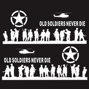 2 PCS/Set D-84 Old Soldiers Pattern Car Modified Decorative Sticker(White)