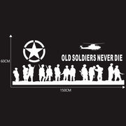 2 PCS/Set D-84 Old Soldiers Pattern Car Modified Decorative Sticker(White)
