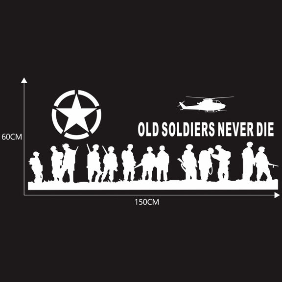 2 PCS/Set D-84 Old Soldiers Pattern Car Modified Decorative Sticker(White)