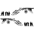 2 PCS/Set D-123 Soldiers Pattern Car Modified Decorative Sticker(Black) - Decorative Sticker by PMC TechLife | Online Shopping South Africa | PMC TechLife | Buy Now Pay Later Mobicred
