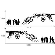 2 PCS/Set D-123 Soldiers Pattern Car Modified Decorative Sticker(Black)