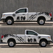 2 PCS/Set D-123 Soldiers Pattern Car Modified Decorative Sticker(Black)