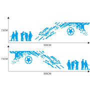 2 PCS/Set D-123 Soldiers Pattern Car Modified Decorative Sticker(Blue)
