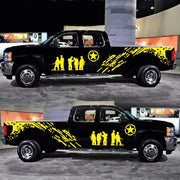 2 PCS/Set D-123 Soldiers Pattern Car Modified Decorative Sticker(Yellow)