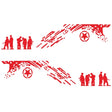 2 PCS/Set D-123 Soldiers Pattern Car Modified Decorative Sticker(Red) - Decorative Sticker by PMC TechLife | Online Shopping South Africa | PMC TechLife | Buy Now Pay Later Mobicred