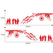 2 PCS/Set D-123 Soldiers Pattern Car Modified Decorative Sticker(Red)