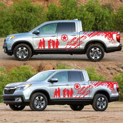 2 PCS/Set D-123 Soldiers Pattern Car Modified Decorative Sticker(Red)