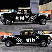 2 PCS/Set D-123 Soldiers Pattern Car Modified Decorative Sticker(White)