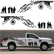 2 PCS/Set D-123 Soldiers Pattern Car Modified Decorative Sticker(White)