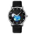SKMEI 9283 Stainless Steel Buckle Glass Mirror Waterproof Quartz Watch, Shape:Leather Belt(Black) - free shipping - PMC TechLife - Order now!