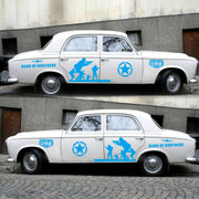 2 PCS/Set D-135 Band of Brothers Pattern Car Modified Decorative Sticker(Blue)