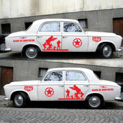 2 PCS/Set D-135 Band of Brothers Pattern Car Modified Decorative Sticker(Red)