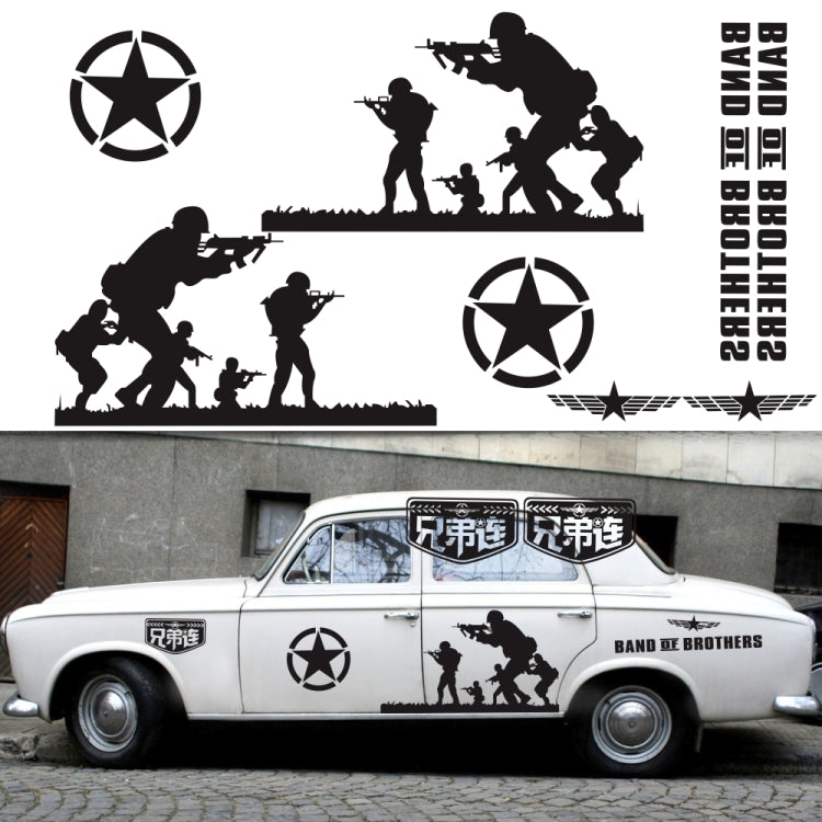 2 PCS/Set D-135 Band of Brothers Pattern Car Modified Decorative Sticker(Blue)