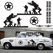 2 PCS/Set D-135 Band of Brothers Pattern Car Modified Decorative Sticker(Blue)