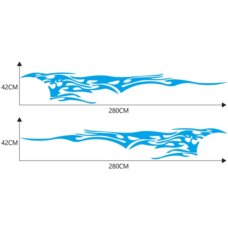 2 PCS/Set D-144 Fire Element Pattern Car Modified Decorative Sticker(Blue)