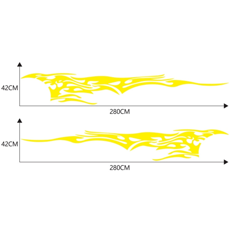 2 PCS/Set D-144 Fire Element Pattern Car Modified Decorative Sticker(Yellow)