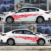 2 PCS/Set D-144 Fire Element Pattern Car Modified Decorative Sticker(Red)