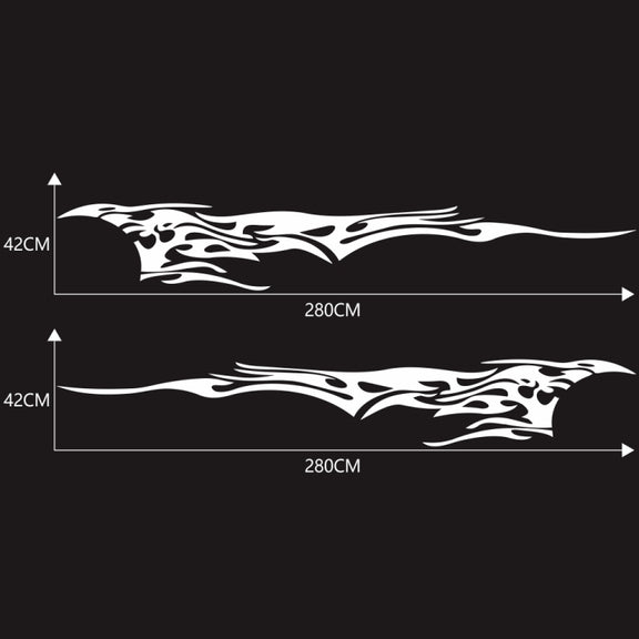 2 PCS/Set D-144 Fire Element Pattern Car Modified Decorative Sticker(White)