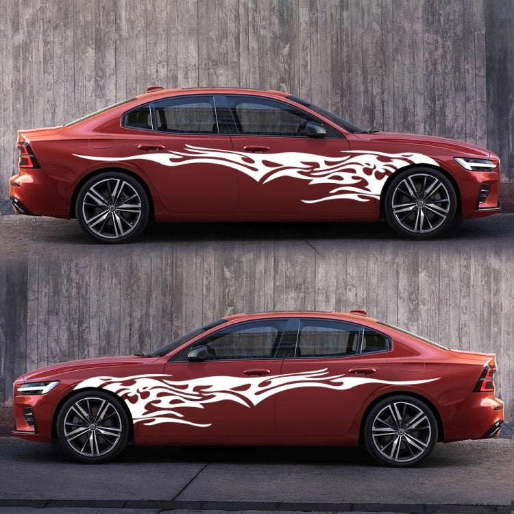 2 PCS/Set D-144 Fire Element Pattern Car Modified Decorative Sticker(White)