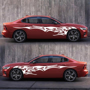 2 PCS/Set D-144 Fire Element Pattern Car Modified Decorative Sticker(White)