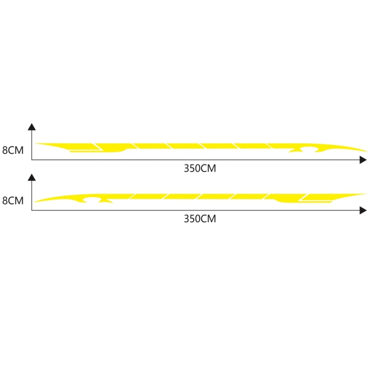 2 PCS/Set D-178 Waistline Pattern Car Modified Decorative Sticker(Yellow)