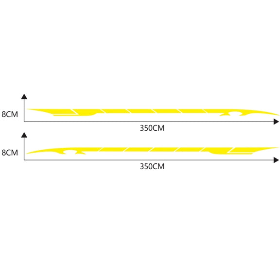2 PCS/Set D-178 Waistline Pattern Car Modified Decorative Sticker(Yellow)