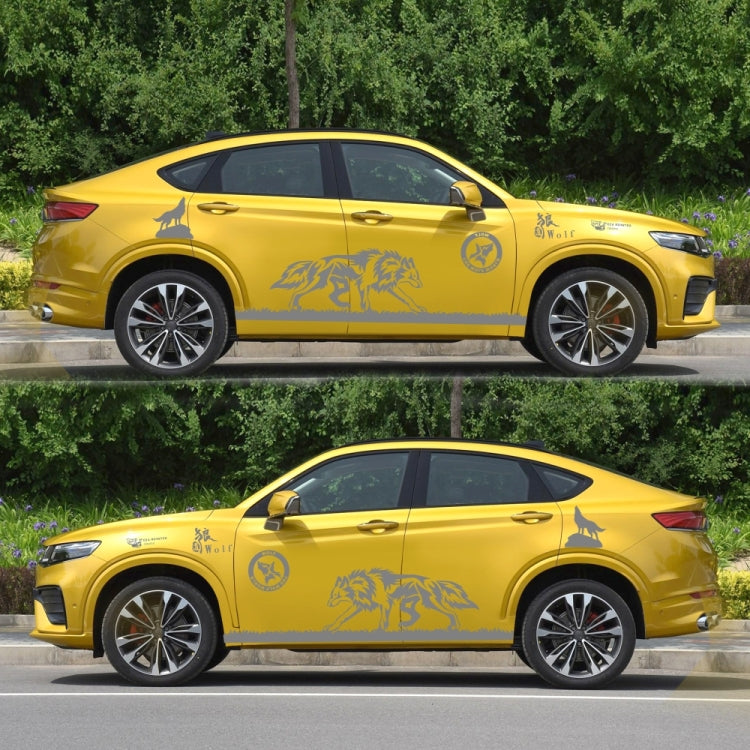 2 PCS/Set D-180 Wolf Totem Pattern Car Modified Decorative Sticker(Light Grey)