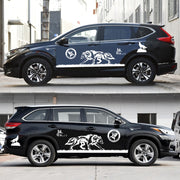 2 PCS/Set D-180 Wolf Totem Pattern Car Modified Decorative Sticker(White)
