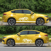 2 PCS/Set D-180 Wolf Totem Pattern Car Modified Decorative Sticker(White)