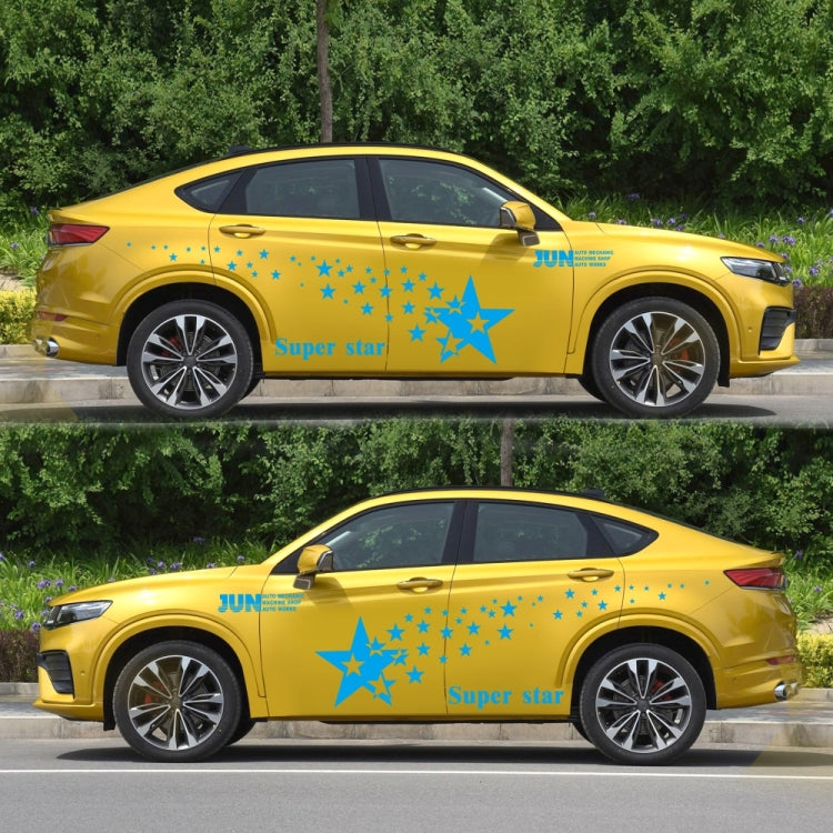 2 PCS/Set D-207 Star Pattern Car Modified Decorative Sticker(Blue)