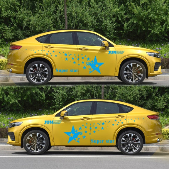 2 PCS/Set D-207 Star Pattern Car Modified Decorative Sticker(Blue)