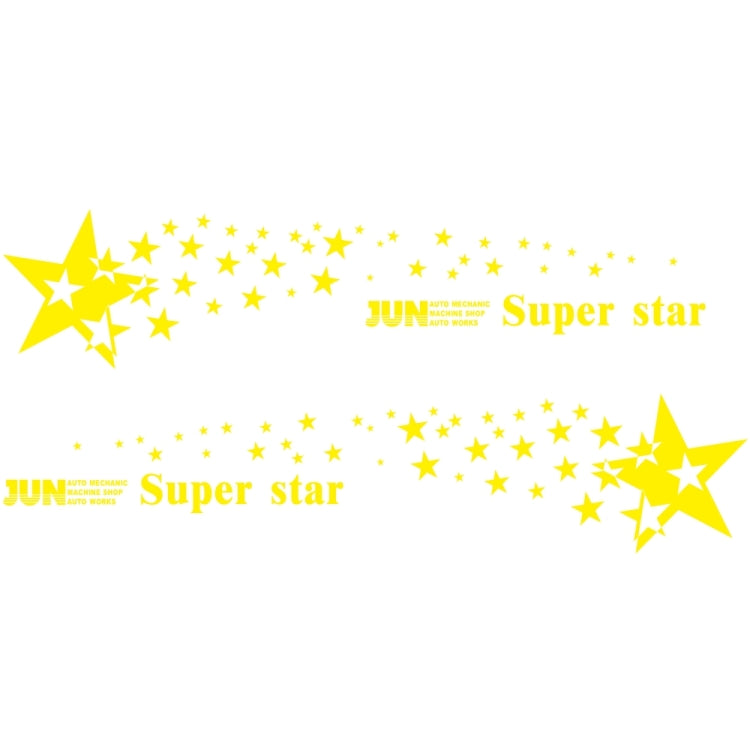 2 PCS/Set D-207 Star Pattern Car Modified Decorative Sticker(Yellow)