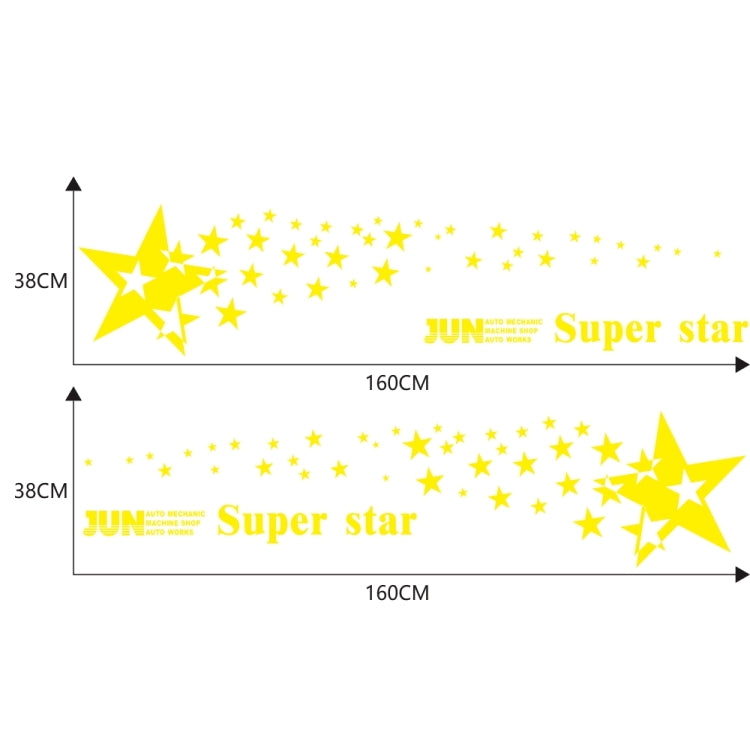 2 PCS/Set D-207 Star Pattern Car Modified Decorative Sticker(Yellow)