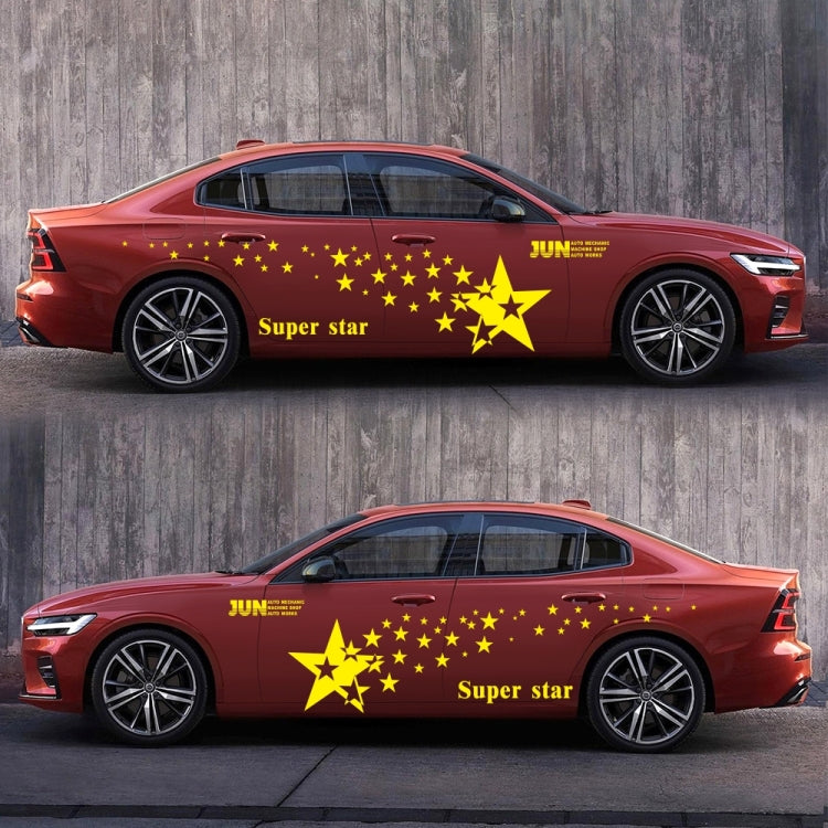2 PCS/Set D-207 Star Pattern Car Modified Decorative Sticker(Yellow)