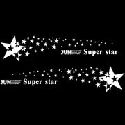 2 PCS/Set D-207 Star Pattern Car Modified Decorative Sticker(White)