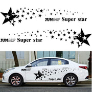 2 PCS/Set D-207 Star Pattern Car Modified Decorative Sticker(Red)
